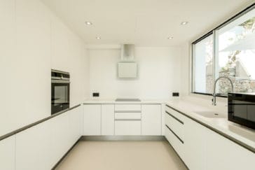 Modern white kitchen in luxury design