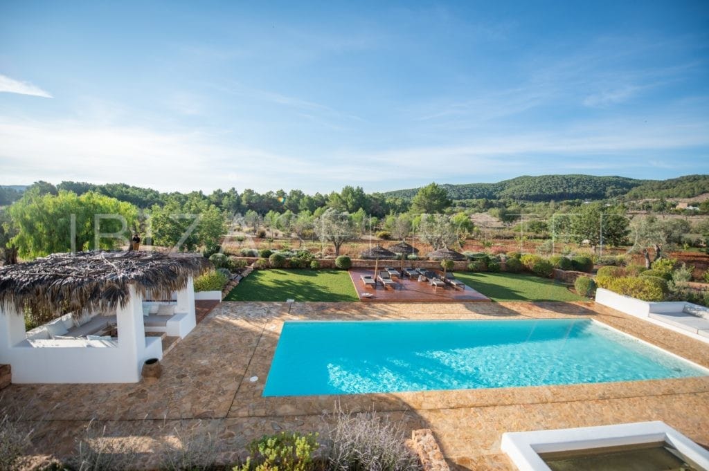 View from the left terrace of finca Blakstad in Ibiza