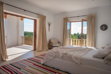 Bedroom with terrace of finca Blakstad in Ibiza