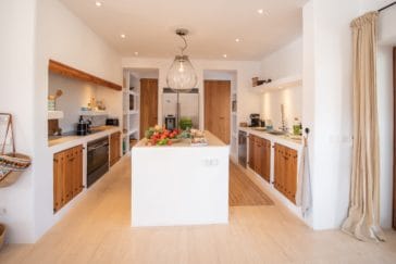 Modern kitchen with wooden elements